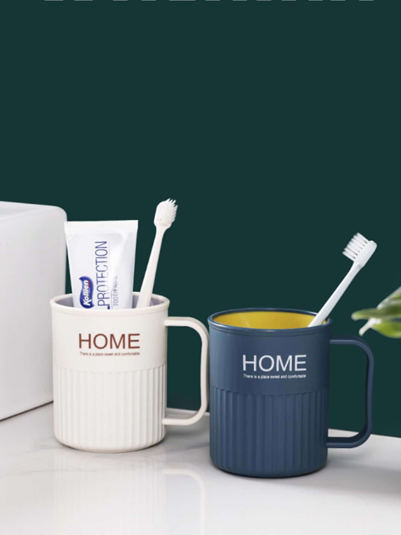 1pc Chữ cái Đồ họa Màu Ngẫu nhiên Cốc súc miệng - Nhiều màu - Xem 1