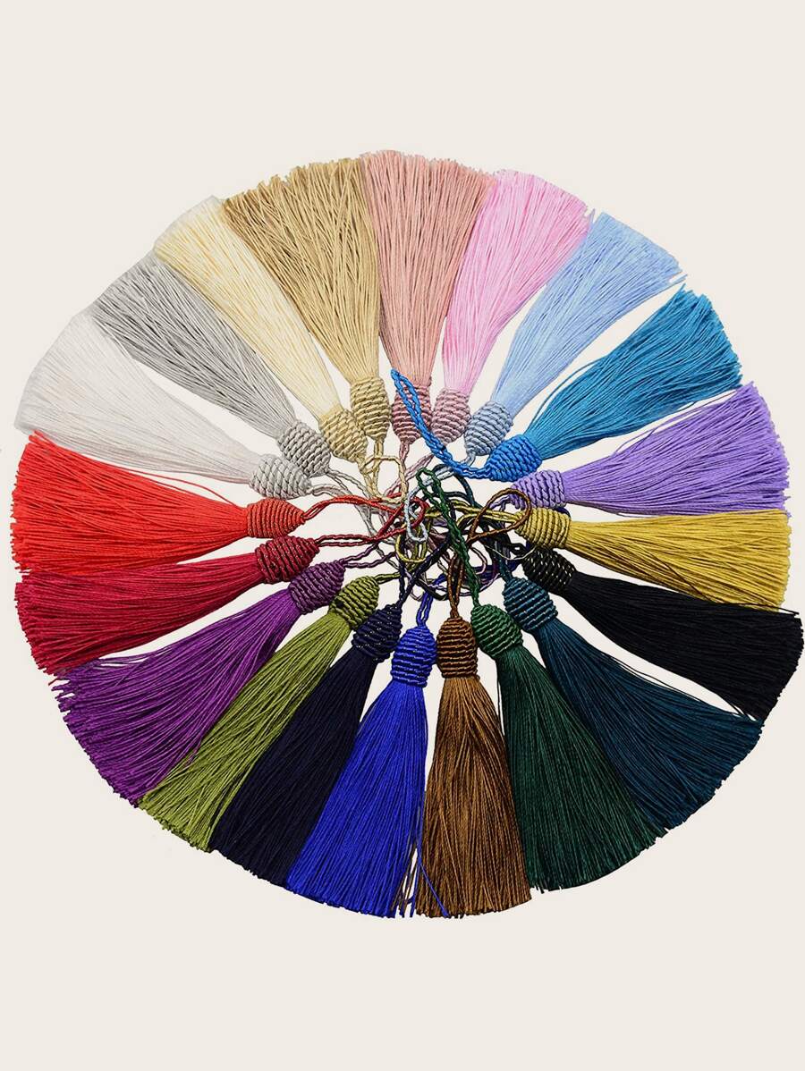10入組隨機顏色DIY流蘇，流蘇飾品，流蘇吊墜，服裝配件 - 彩色 - 查看 1