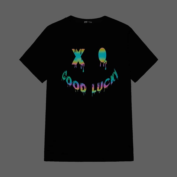 

Guys Reflective Letter Graphic Tee, Black