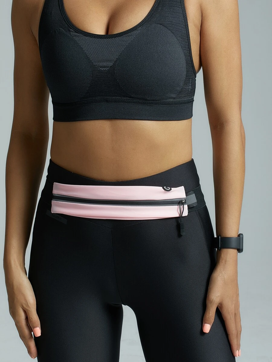 反光細節耳機洞腰包 - 淺粉色 - 查看 1