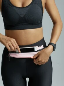 反光細節耳機洞腰包 - 淺粉色 - 查看 2