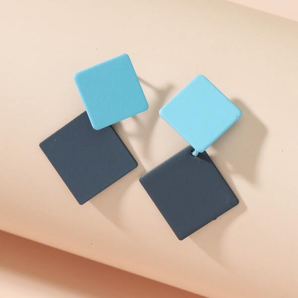 

Geometric Drop Earrings, Navy blue