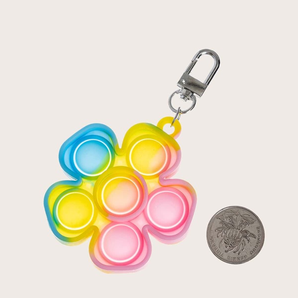 

Girls Floral Design Bubble Fidget Toy Bag Charm, Multicolor