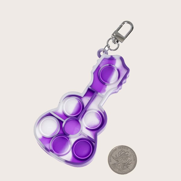 

Girls Guitar Design Bubble Fidget Toy Bag Charm, Multicolor