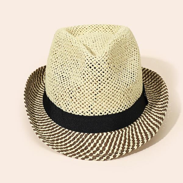 

Color Block Straw Hat, Multicolor