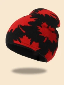 Gorro hoja de arce con estampado tejido - Multicolor - Ver 1