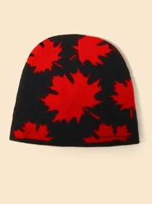 Gorro hoja de arce con estampado tejido - Multicolor - Ver 2