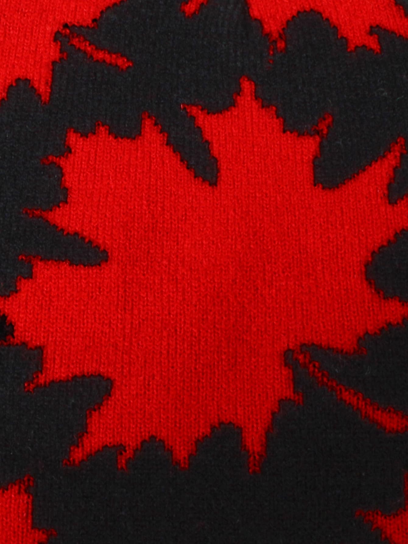 Maple Leaf Print Knit Beanie - Multicolor - View 3