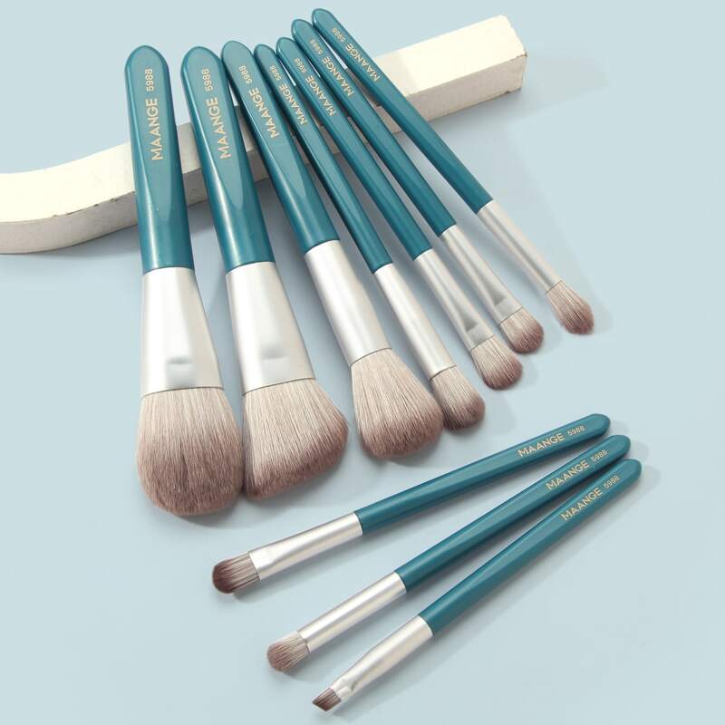 

10pcs Makeup Brush Set, Blue