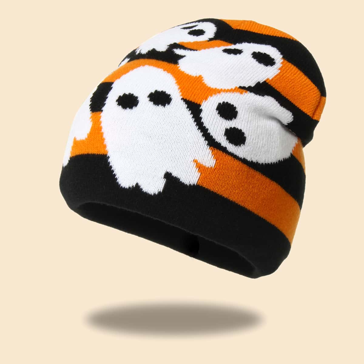 

Halloween Ghost Print Knitted Hat, Multicolor