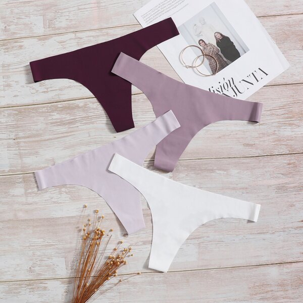 

4pack No Show Panty Set, Multicolor