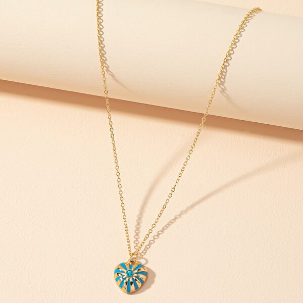 

Heart Charm Necklace, Multicolor
