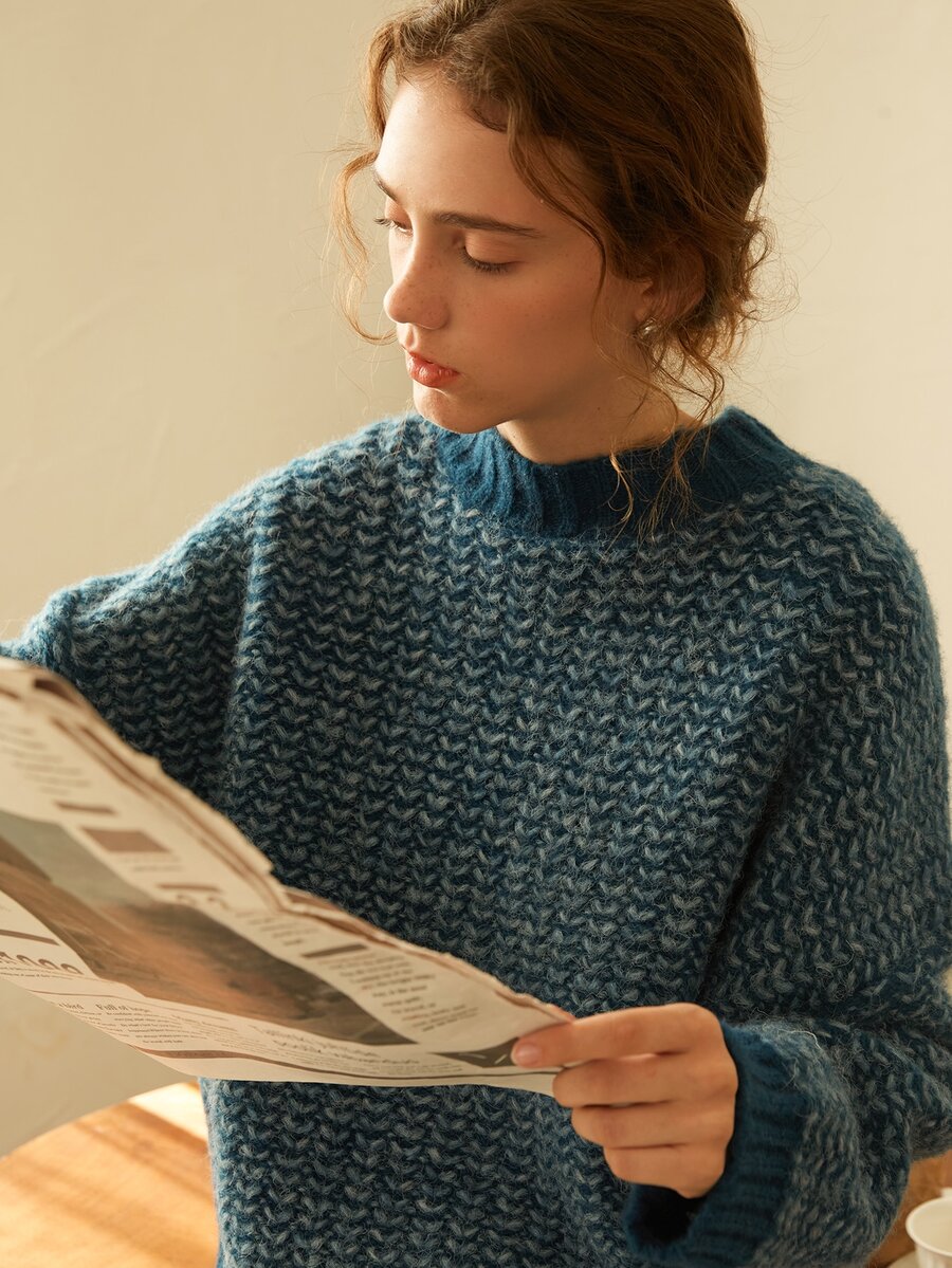 Knit Mix Damen Lässig Strickpullover, Rundhals Langarm Pullover, Herbst- & Wintermode, zufälliges Muster, locker geschnitten, Frühlings-Valentinstag Geschenk, Rückkehr zur Schule Herbstbekleidung für Frauen