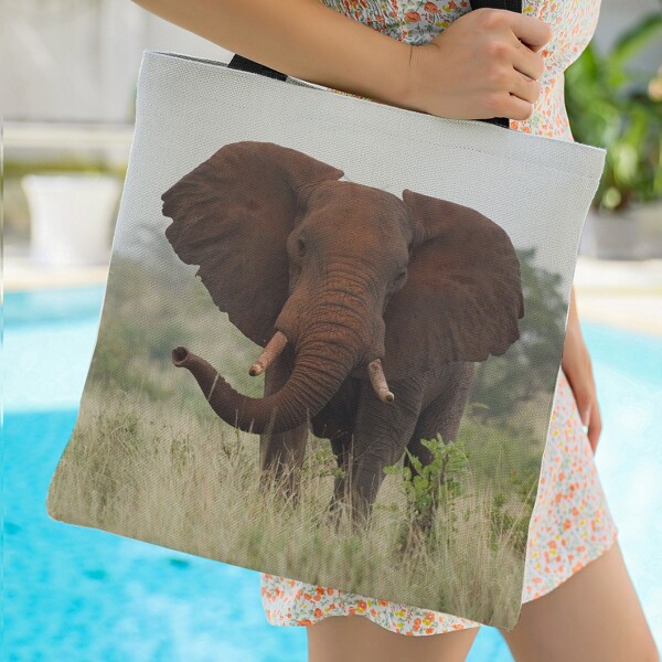 

Elephant Graphic Shopper Bag, Multicolor