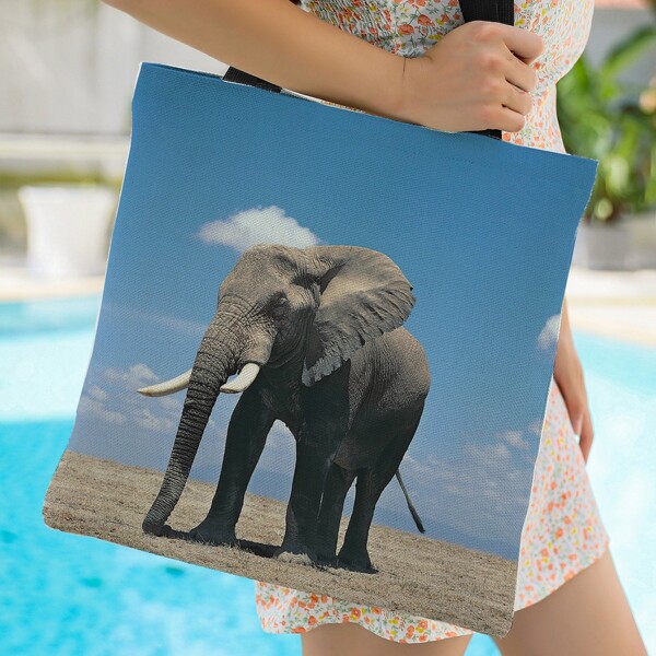 

Elephant Graphic Shopper Bag, Multicolor