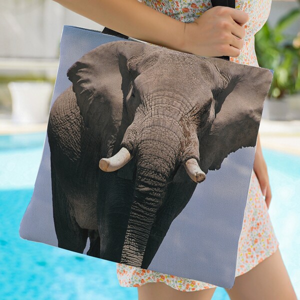 

Elephant Graphic Shopper Bag, Multicolor
