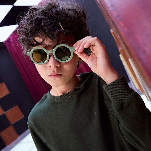 

Boys Round Frame Sunglasses, Khaki