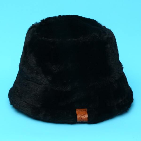 

Solid Fuzzy Bucket Hat, Black