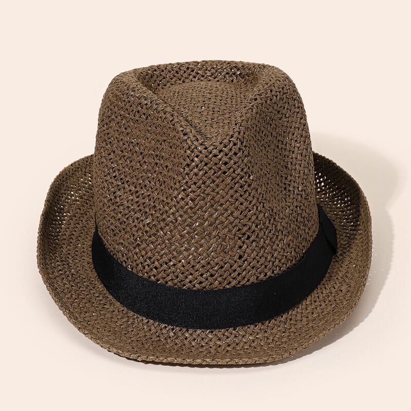 

Two Tone Straw Hat, Coffee brown