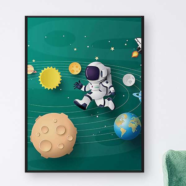 

Astronaut Print DIY Diamond Unframed Painting, Multicolor