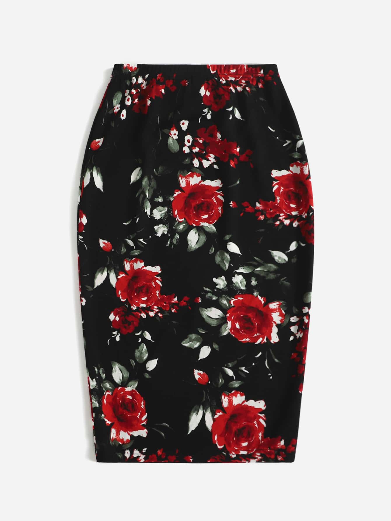 Floral Print Pencil Skirt