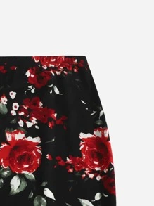 SHEIN Clasi Floral Print Pencil Skirt