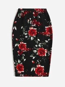 SHEIN Clasi Floral Print Pencil Skirt
