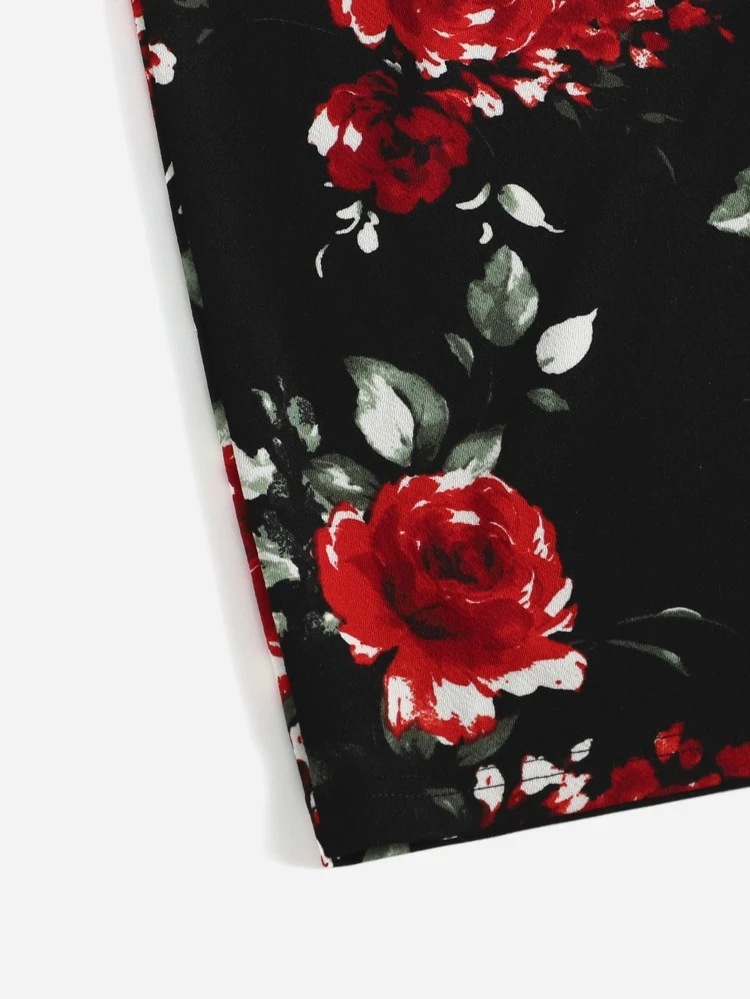 Floral Print Pencil Skirt