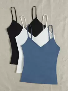 Muchica Áo hai dây màu trơn Cơ bản - Nhiều màu - Xem 3