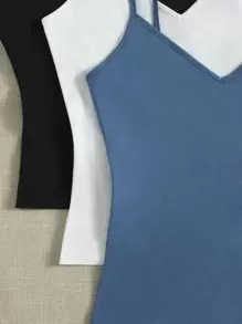 Muchica Áo hai dây màu trơn Cơ bản - Nhiều màu - Xem 4