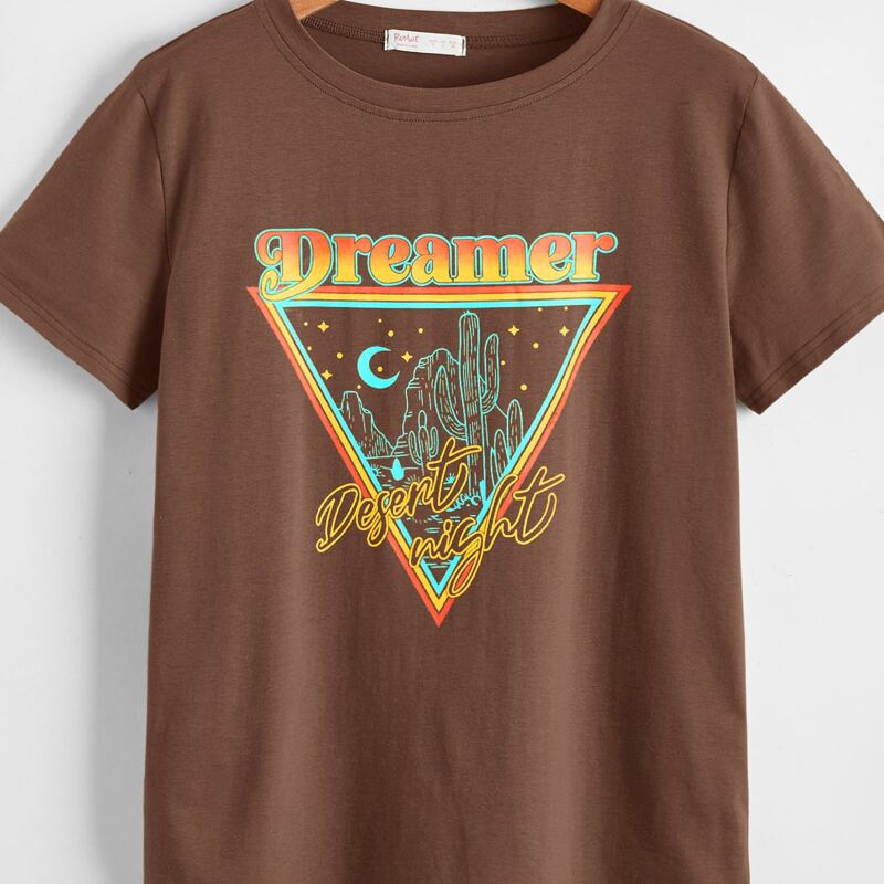 

Letter Graphic Tee, Coffee brown