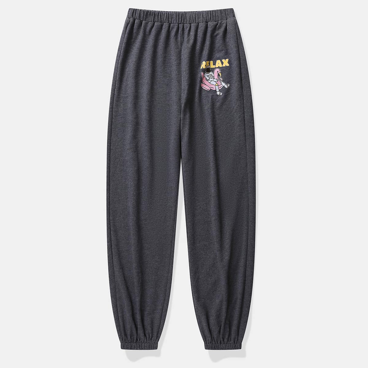

Letter Figure Graphic Sweatpants, Dark grey