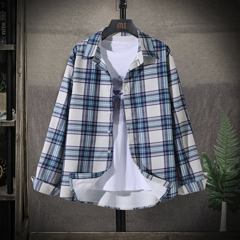 

Guys 1pc Plaid Print Shirt, Multicolor
