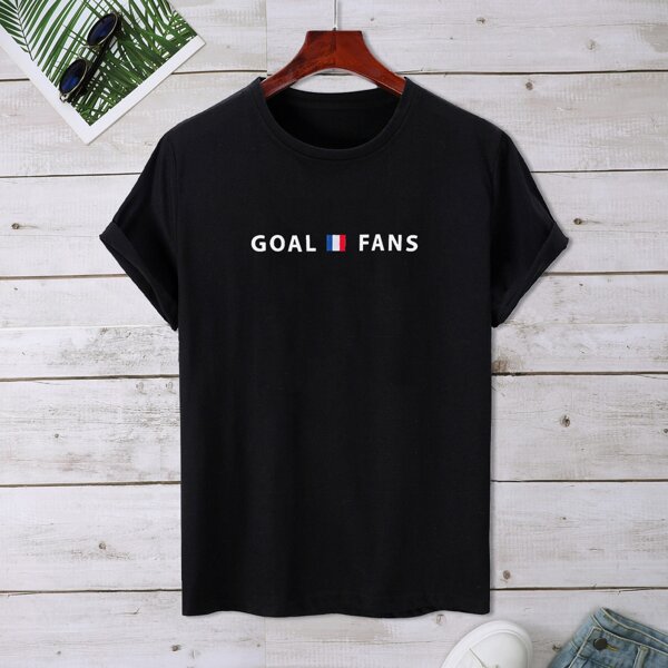 

Men Letter Graphic Tee, Black