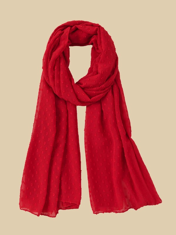 1pc Ladies' Jacquard Chiffon Soft Scarf Head Wrap Solid Color, For Everyday Wear