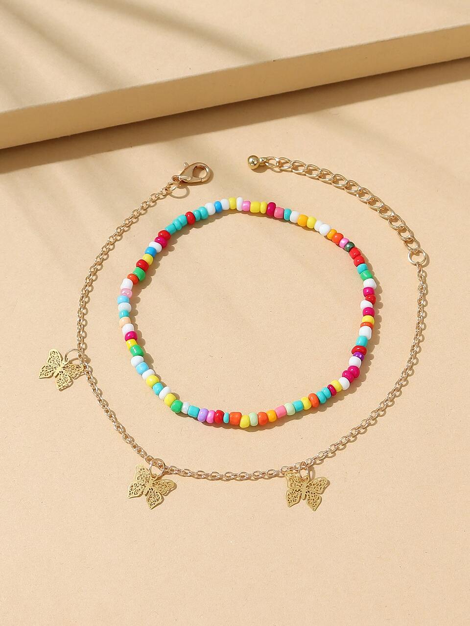 2pcs Butterfly Charm Anklet