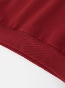 SHEIN Young Boy Letter Graphic Round Neck Pullover - Burgundy - View 4