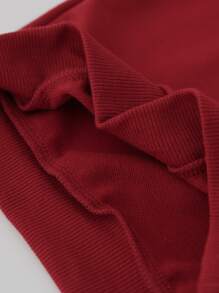 SHEIN Young Boy Letter Graphic Round Neck Pullover - Burgundy - View 5