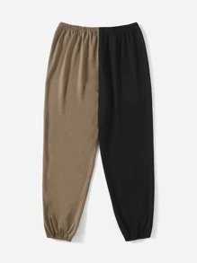 SHEIN EZwear Plus Two Tone Cartoon Graphic Joggers - Multicolor - View 2