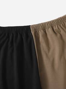 SHEIN EZwear Plus Two Tone Cartoon Graphic Joggers - Multicolor - View 3