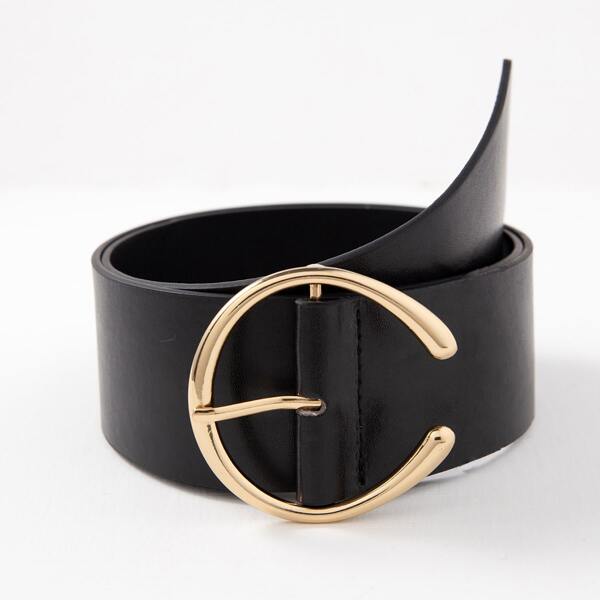 

Metal Buckle Belt With Punch Tool, Black