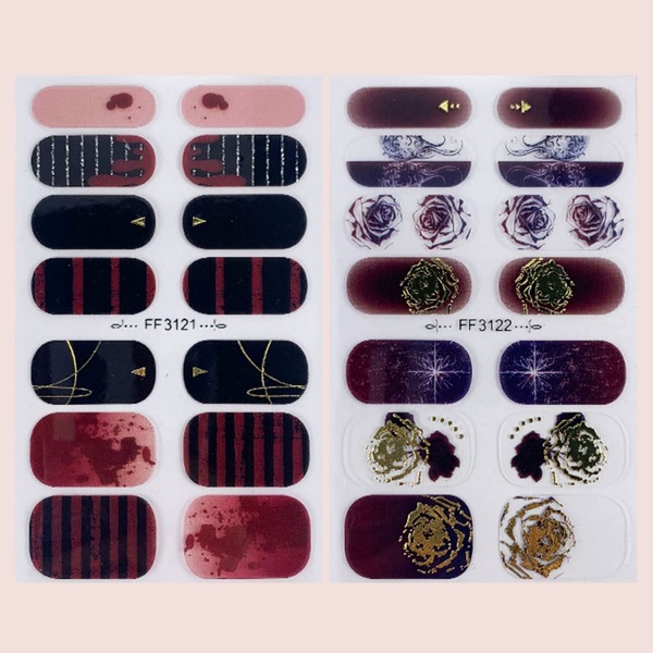 

1sheet Halloween Flower Print Nail Art Sticker & 1pc Nail File, Multicolor
