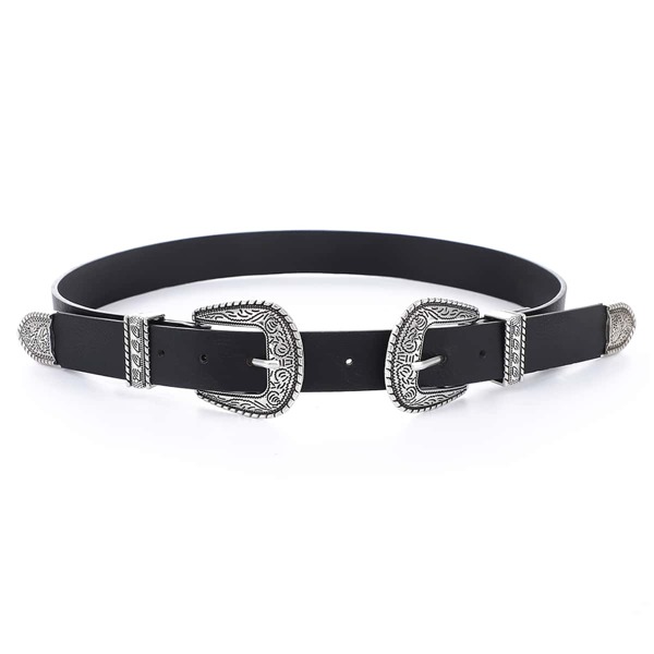 

Double Buckle Belt With Punch Tool, Black