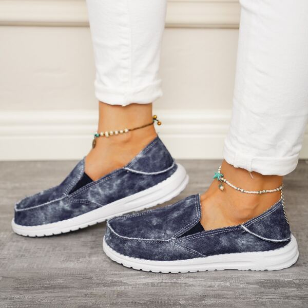 

Tie Dye Pattern Slip On Sneakers, Blue