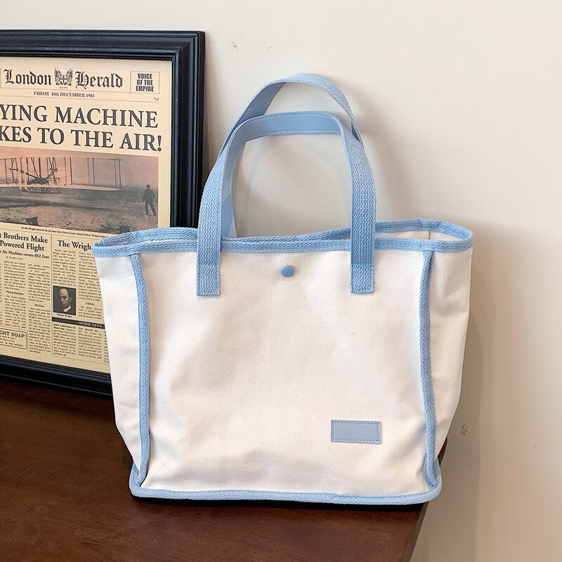 

Two Tone Shoulder Tote Bag, Blue