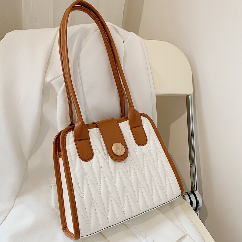 

Snap Button Shoulder Bag, Brown
