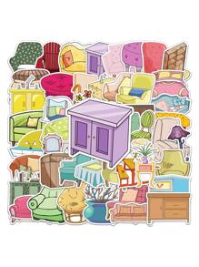 50pcs Furniture Sticker - Multicolor - View 1