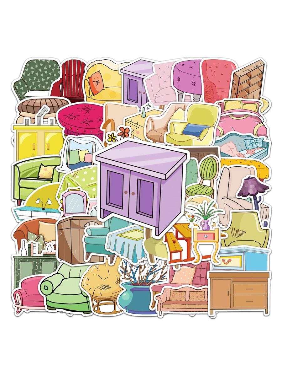 50pcs Furniture Sticker - Multicolor - View 1