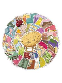 50pcs Furniture Sticker - Multicolor - View 4