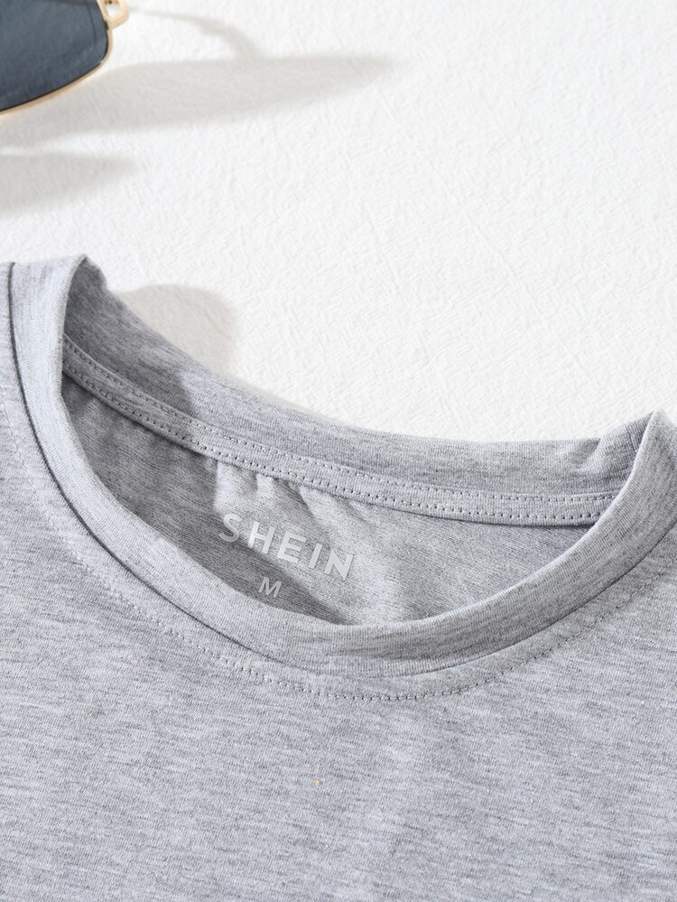 Butterfly And Lip Print Tee - Light Grey - View 4